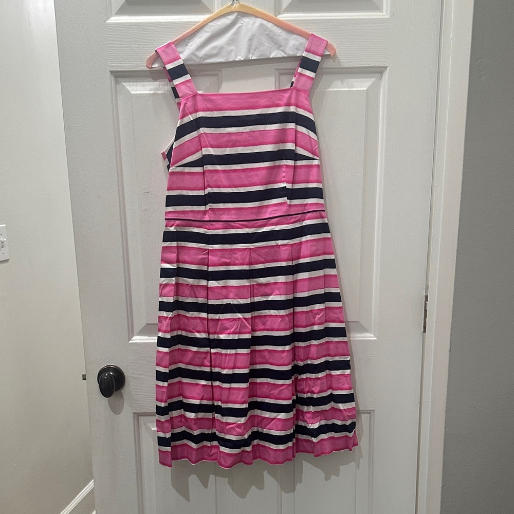Talbots Striped Pink and Black Dress